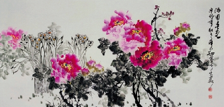 薛尔纳 满园春色 87×180cm