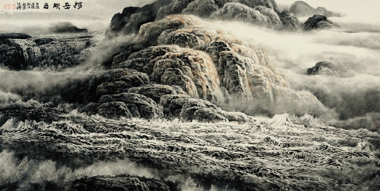 王俊松 河岳映日 242×120cm