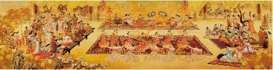 萧玉田 开元宴乐图 90×360cm