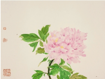 熊广琴 河上花系列—红牡丹(二 44×33cm 2014年