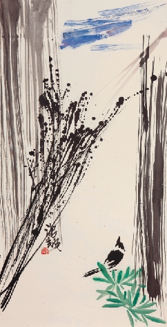 张鸿翔 童年印象之三 136×68cm