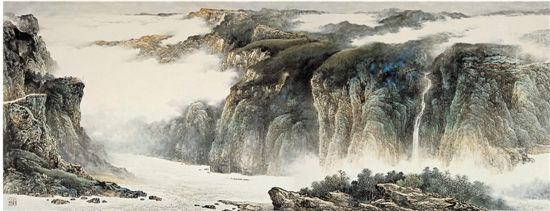 施雲翔 萬里長江系列圖之一春景段 629×216cm