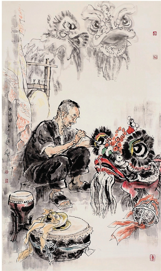 李延声 点睛图 180×97cm 2014年