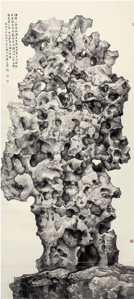 夏荷生 江南四大名石之玉玲珑 120×250cm