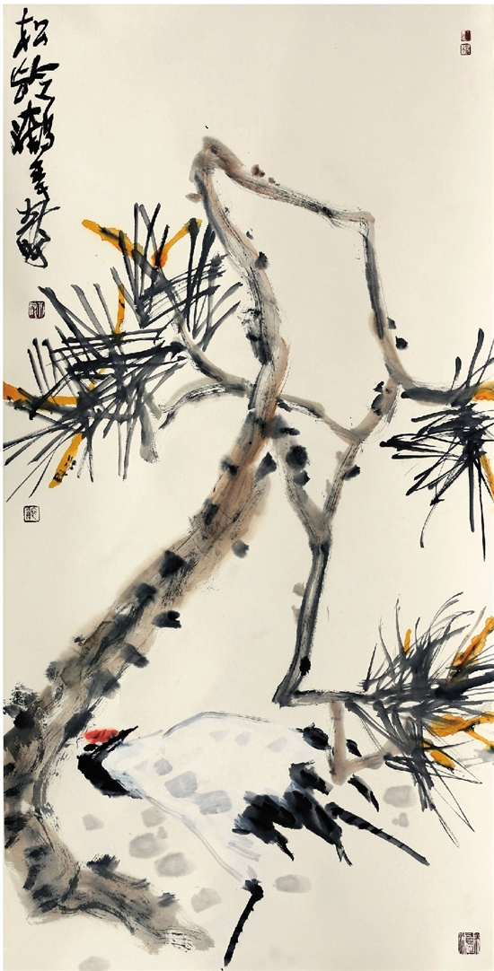 朱大醉  松龄鹤寿