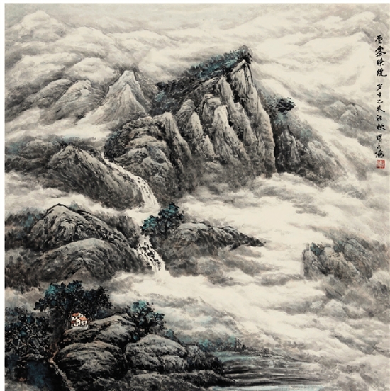 汪速清 云雾缭绕 97×97cm