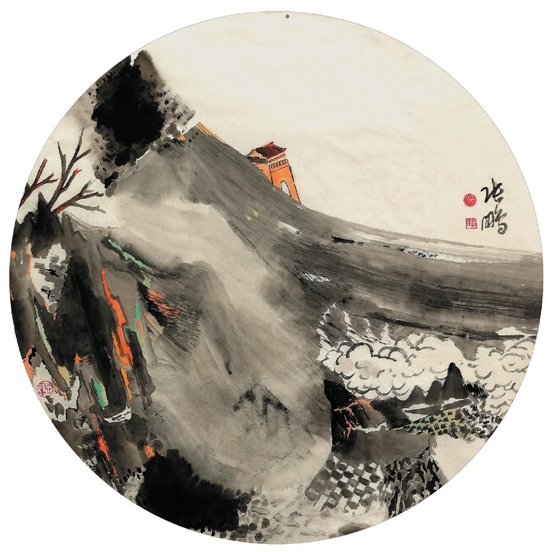 张鹏(山东) 古寺禅音 中国画