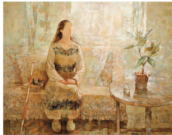 姚茛 温暖的阳光 油画 174×135cm 1999年第九届全国美展铜奖