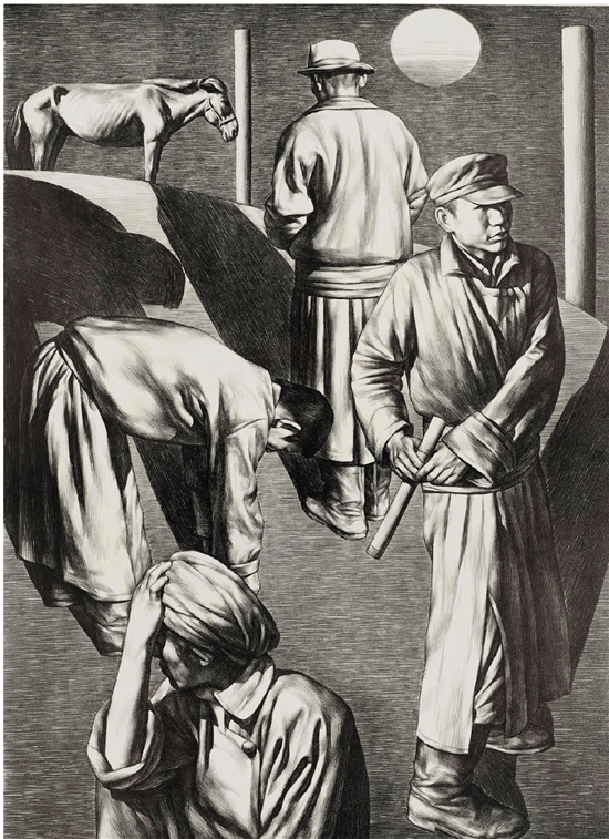 苏新平 人之忧郁 79.5×56cm 版画 1990年